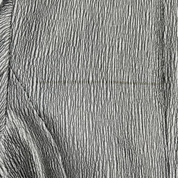 Adrianna Papell Evening Essentials Top Jacket Womens 6 Silver Metallic Crinkle - Picture 4 of 10